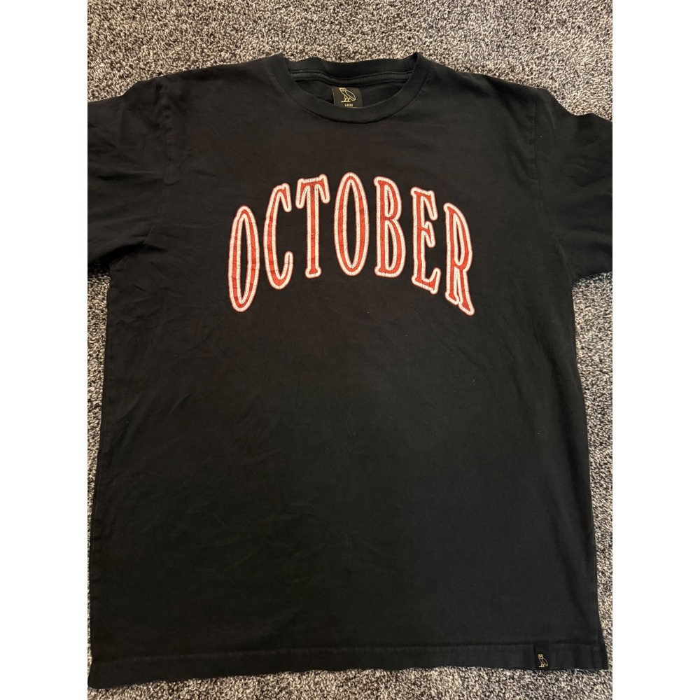 OVO Octobers Very Own T-Shirt Mens Large Black Red Arch Logo Graphic Tee Canada